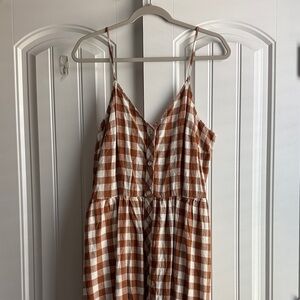Burnt Orange and White Gingham Dress